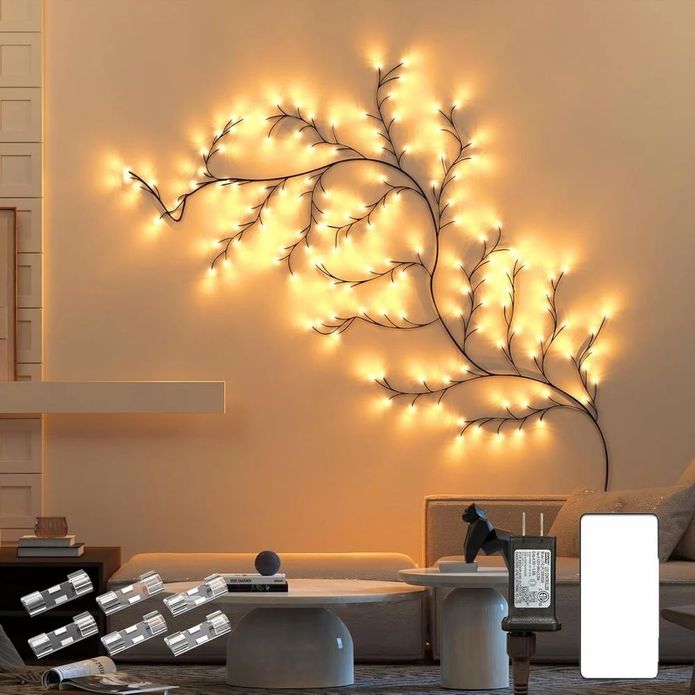 Enchanted LED Willow Vine Lights – Aesthetic 8ft Wall Decor with Remote & Timer (144 LEDs)